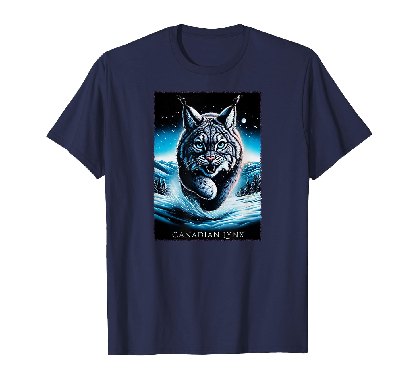 Canadian Lynx Snow Scene Wildlife Nature Lovers T-Shirt
