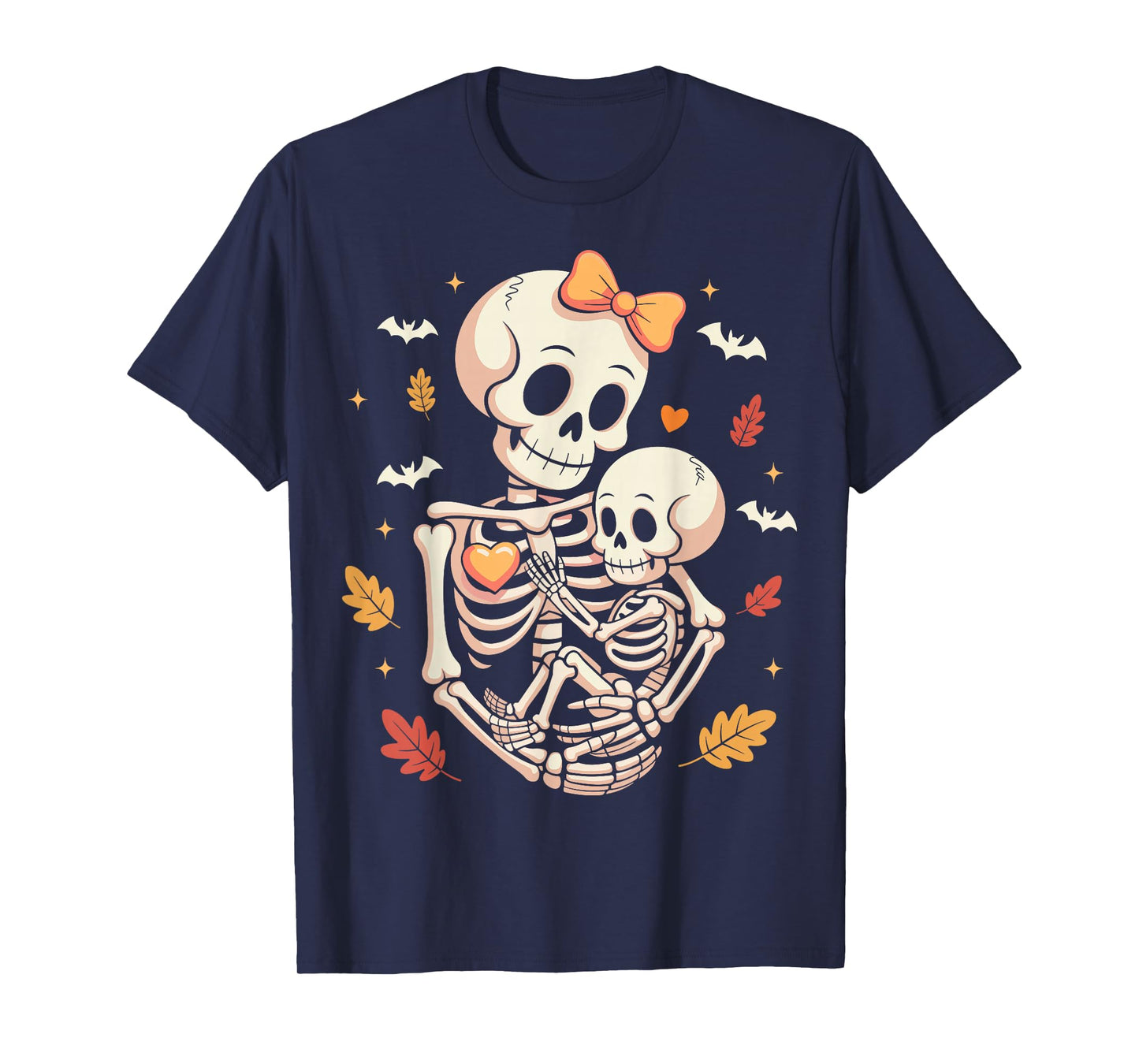 Skeleton Pregnancy Announcement Mom Halloween Women T-Shirt