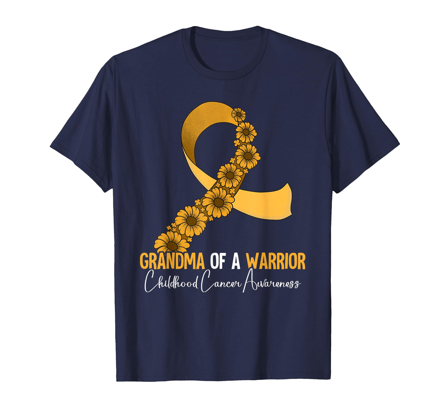 Grandma Of A Warrior Childhood Cancer Awareness T-Shirt
