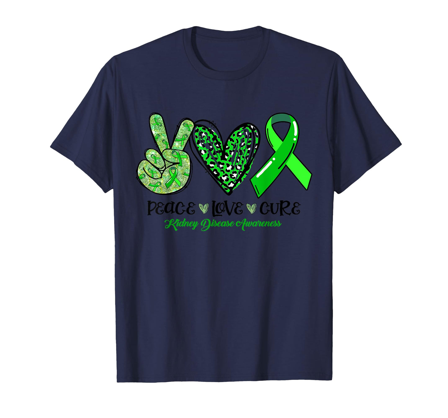 Peace Love Cure Ribbon Kidney Disease Awareness T-Shirt