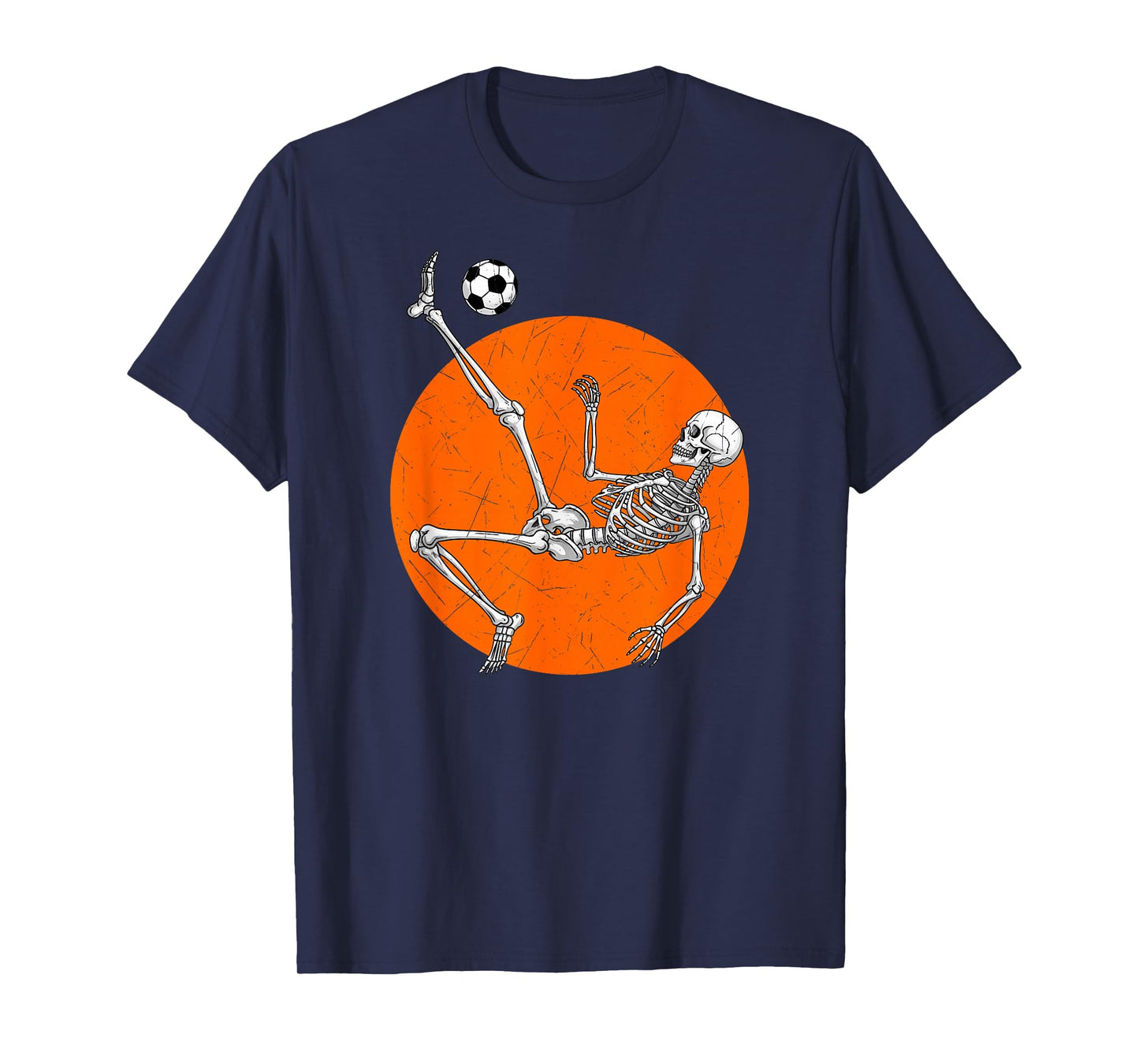 Skeleton Soccer Player Bicycle Kick Halloween Kicker Sports T-Shirt