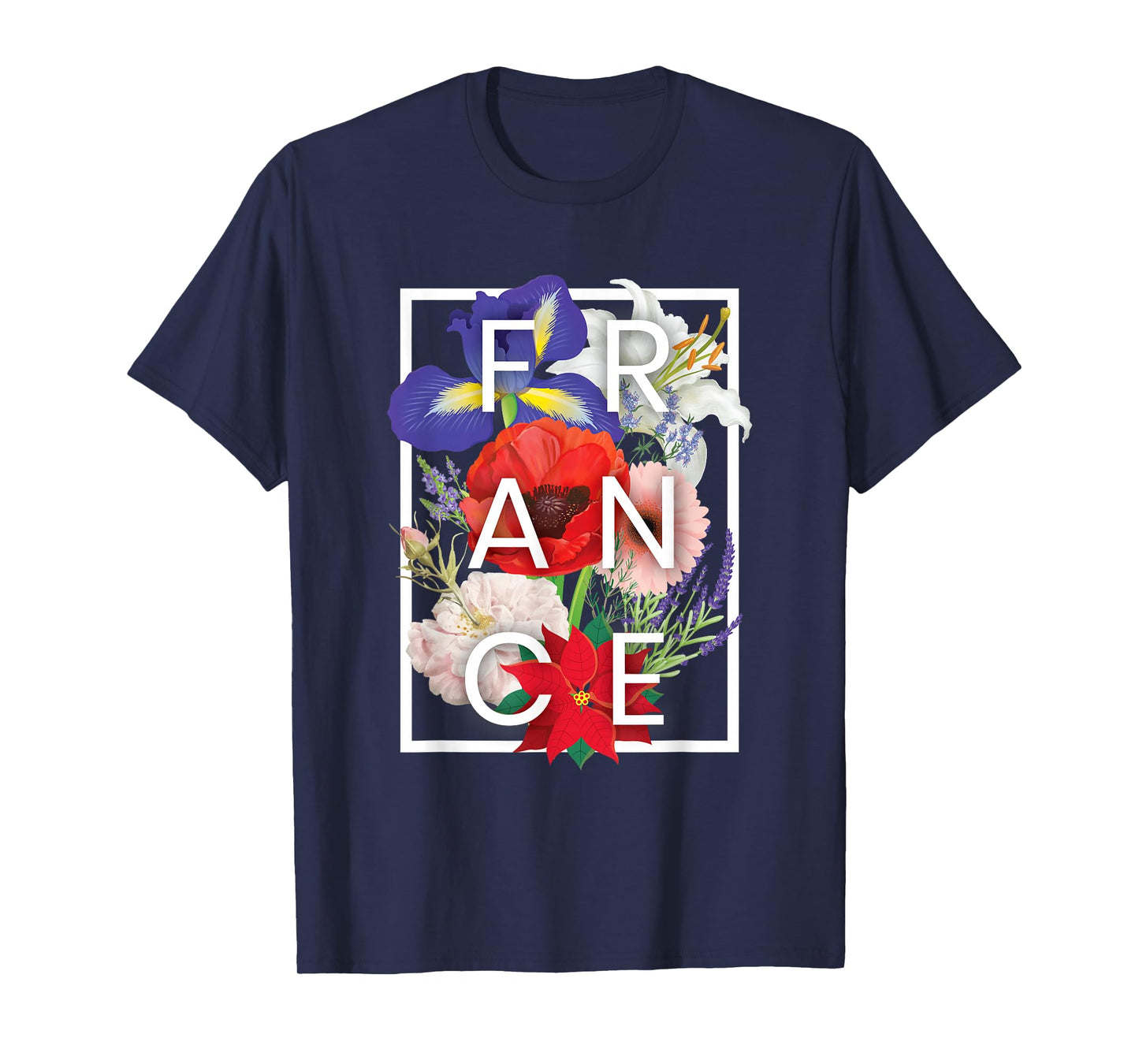 Flowers of France Word Art - French Pride T-Shirt