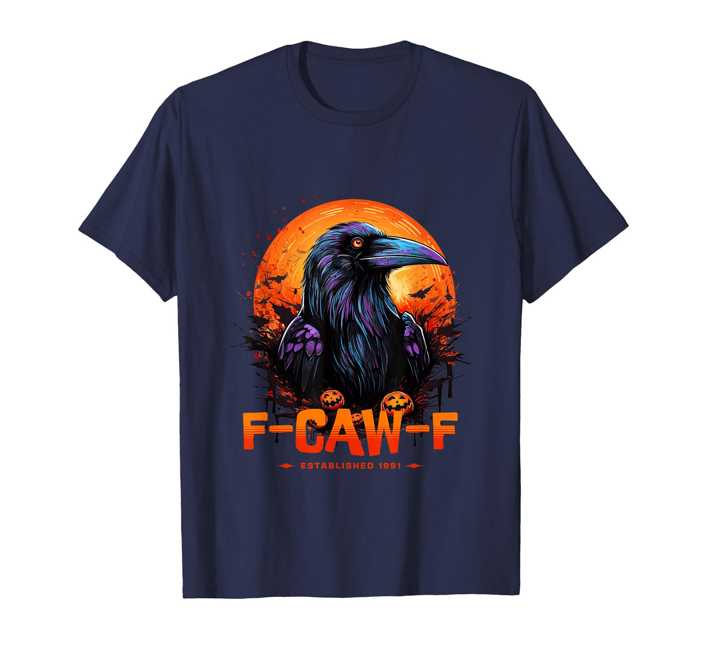 Moon Raven Vintage Retro Quote Meme F-CAW-F Gothic Crow T-Shirt