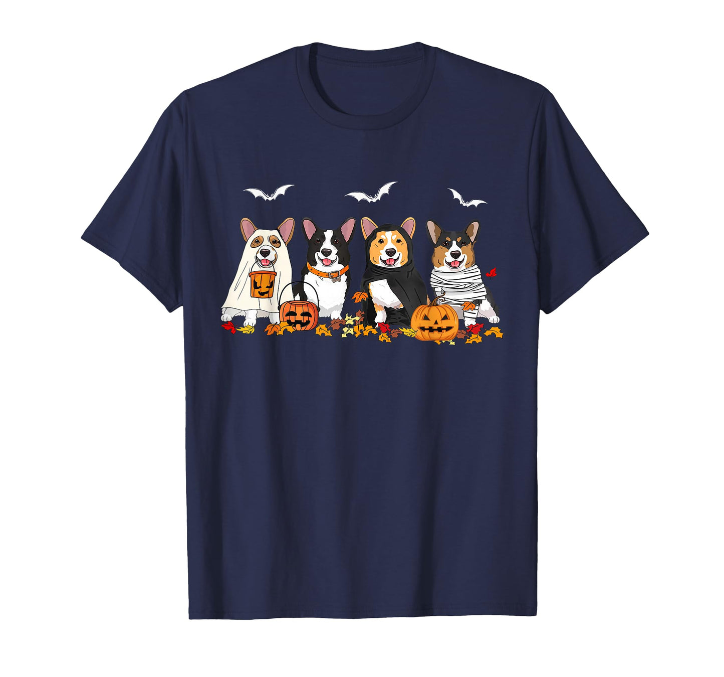 Corgi Dog Ghost Witch Pumpkin Halloween Costume Dog Lover T-Shirt