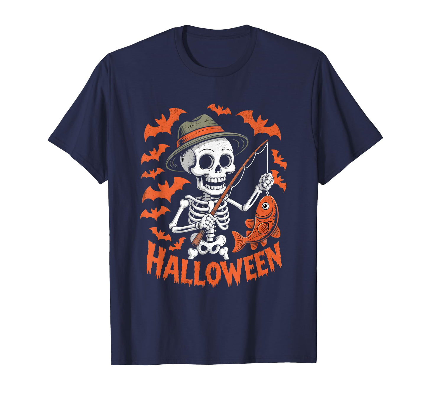 Halloween Skeleton Fishing T-Shirt
