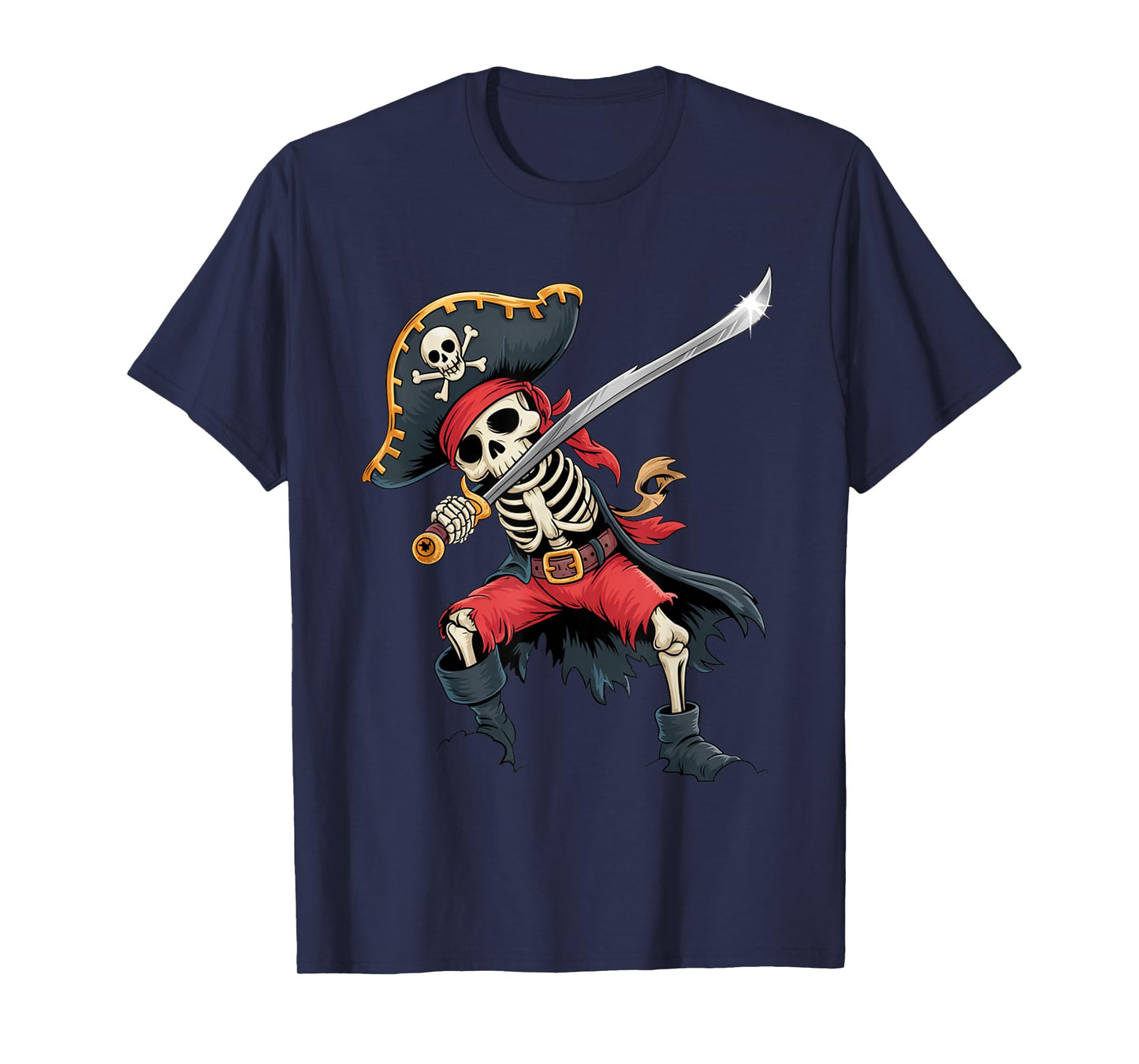 Funny Dab Kids Boy Dabbing Skeleton Pirate Spooky Halloween T-Shirt