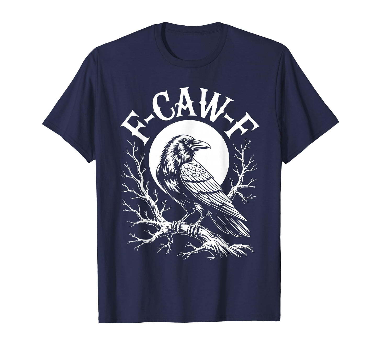 Funny F-CAW-F Bird Raven Moon Gothic Vintage Crow Flock Star T-Shirt