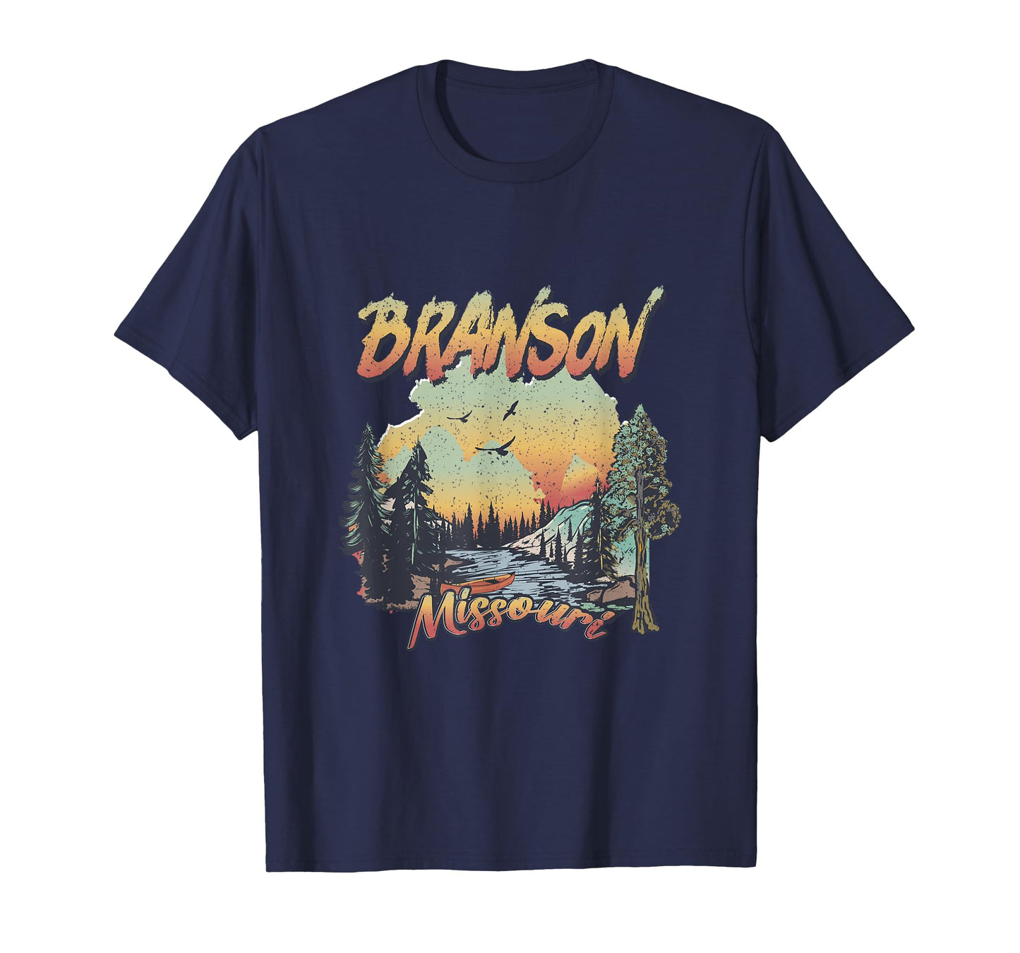 Vintage Branson Missouri Nature Mountain Hiking Souvenir T-Shirt
