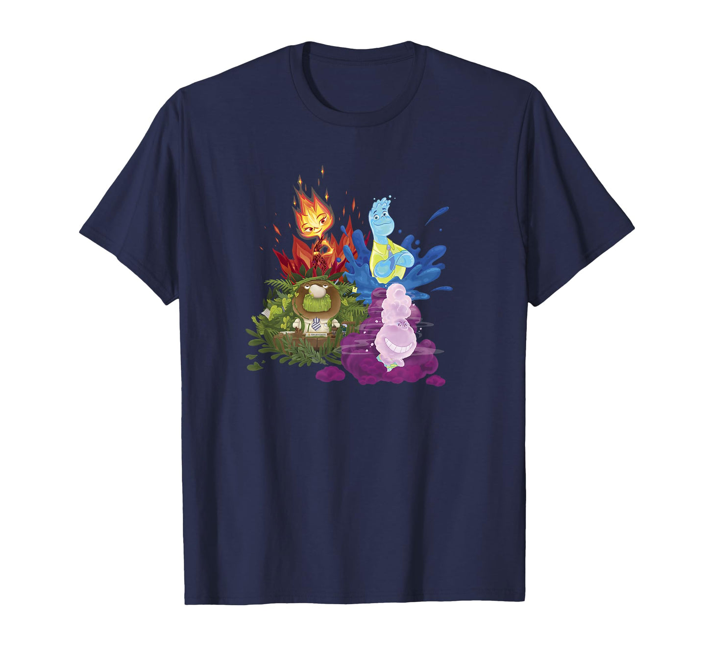 Disney Pixar Elemental Four Elements Group Shot Poster T-Shirt