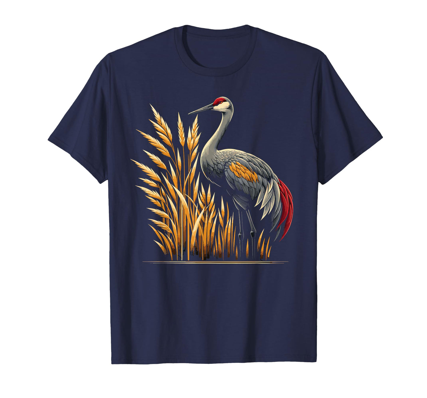Birdwatcher Sandhill Crane T-Shirt - Unisex-Adults, Black, Small
