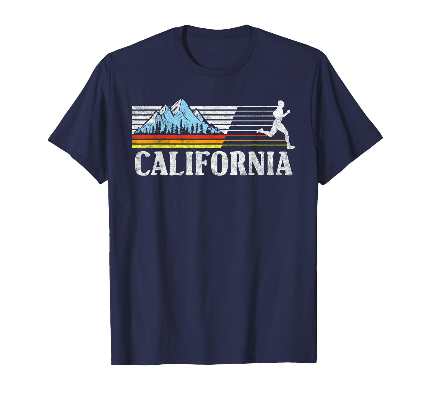 California Trail Running Retro Mountains 80s Graphic T-Shirt
