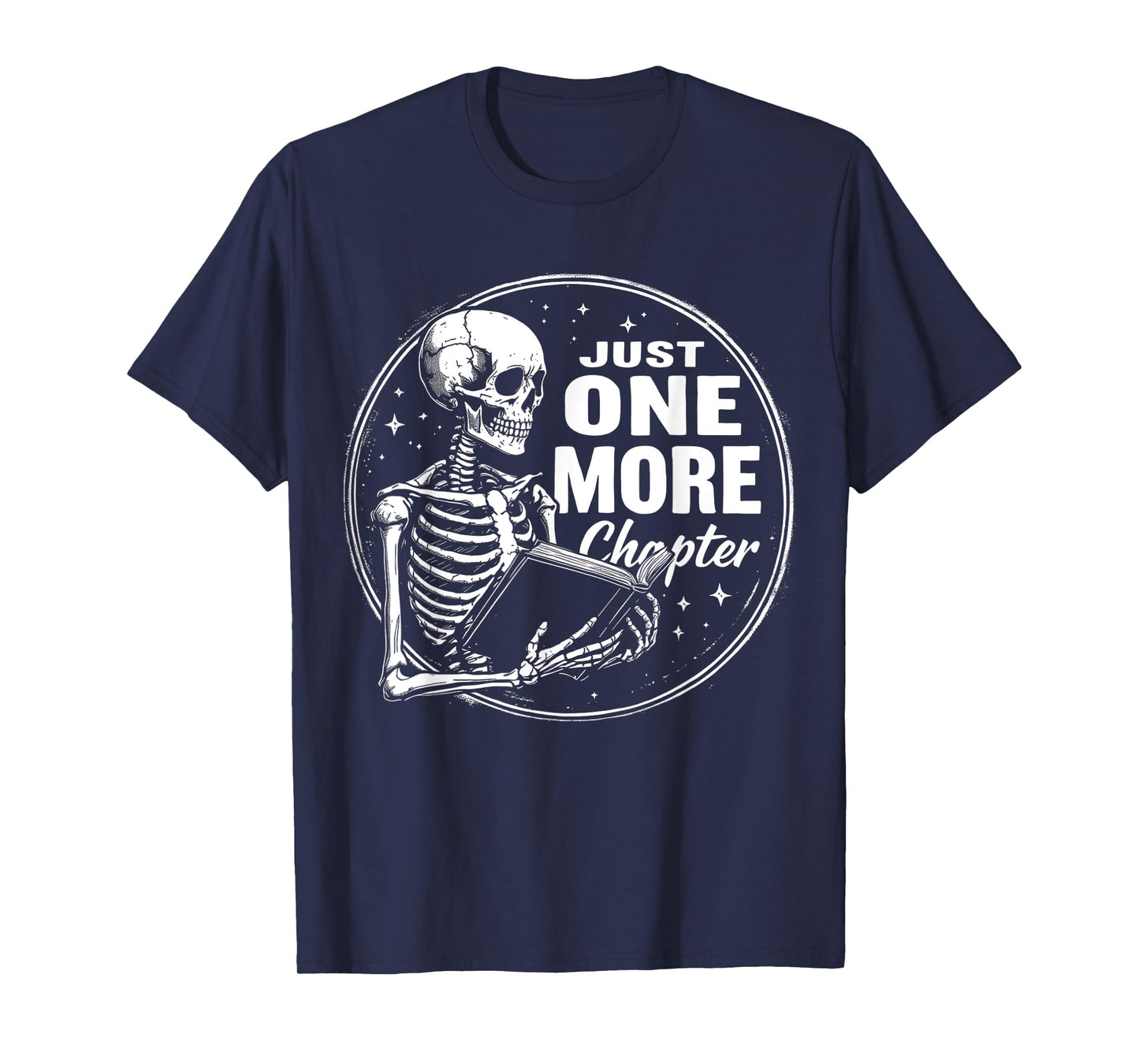 Classic Book Lover Just One More Chapter Skeleton Halloween T-Shirt