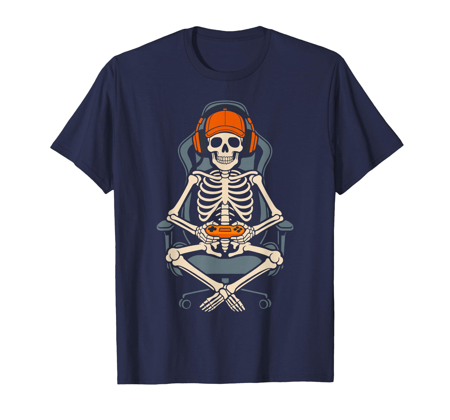 Skeleton Gamer Halloween Video Gaming Boys Girls Men Women T-Shirt
