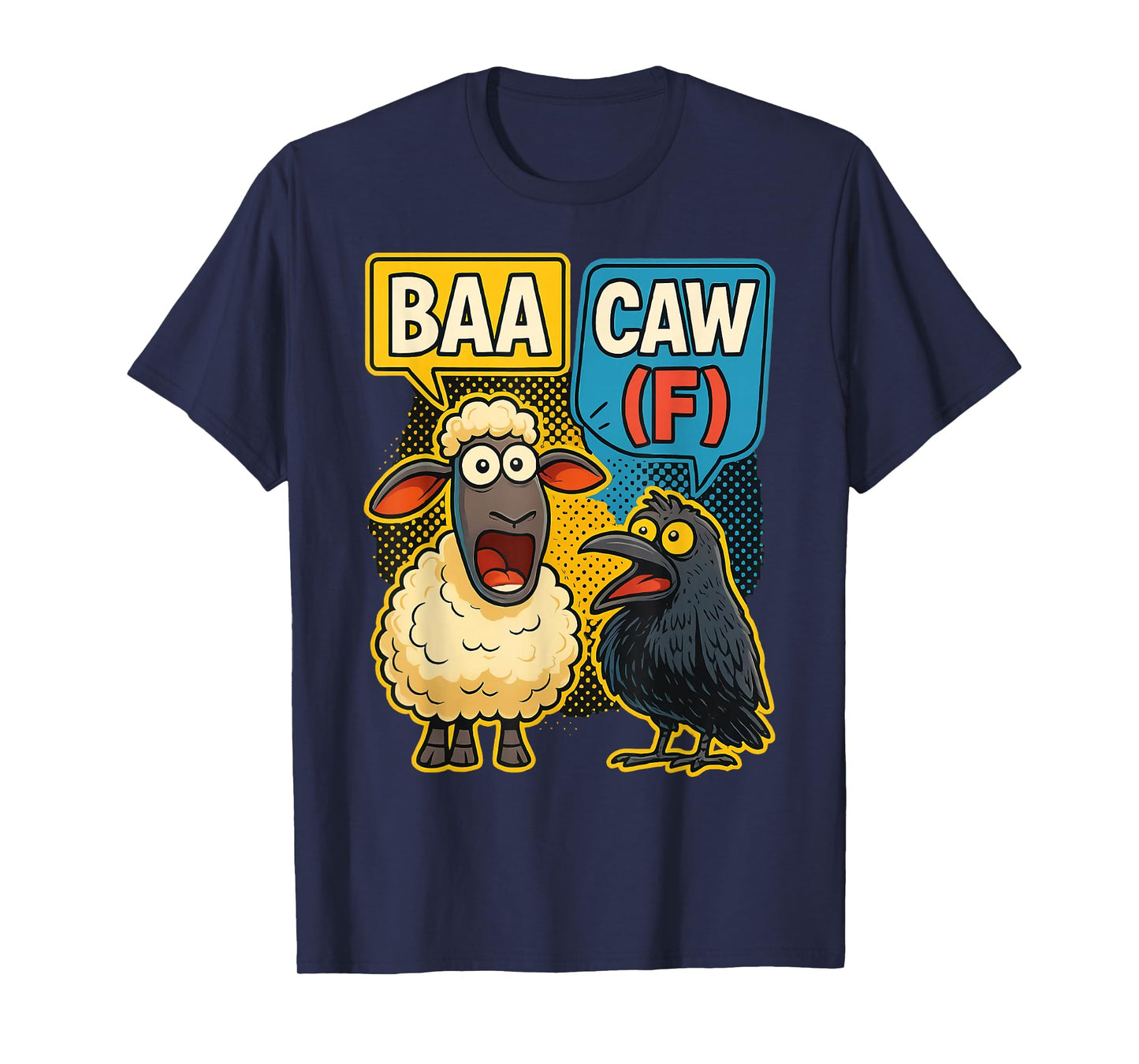 Funny Back Off Shirt – Baa-Caw-F Sheep & Crow Viral Meme T-Shirt