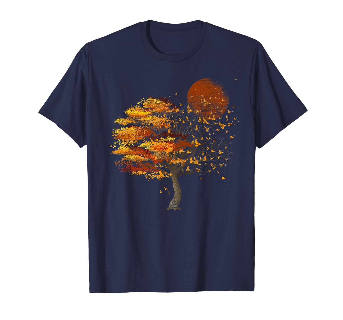 Full Moon Flock Of Birds Tree Outdoor Wildlife Nature Forest T-Shirt