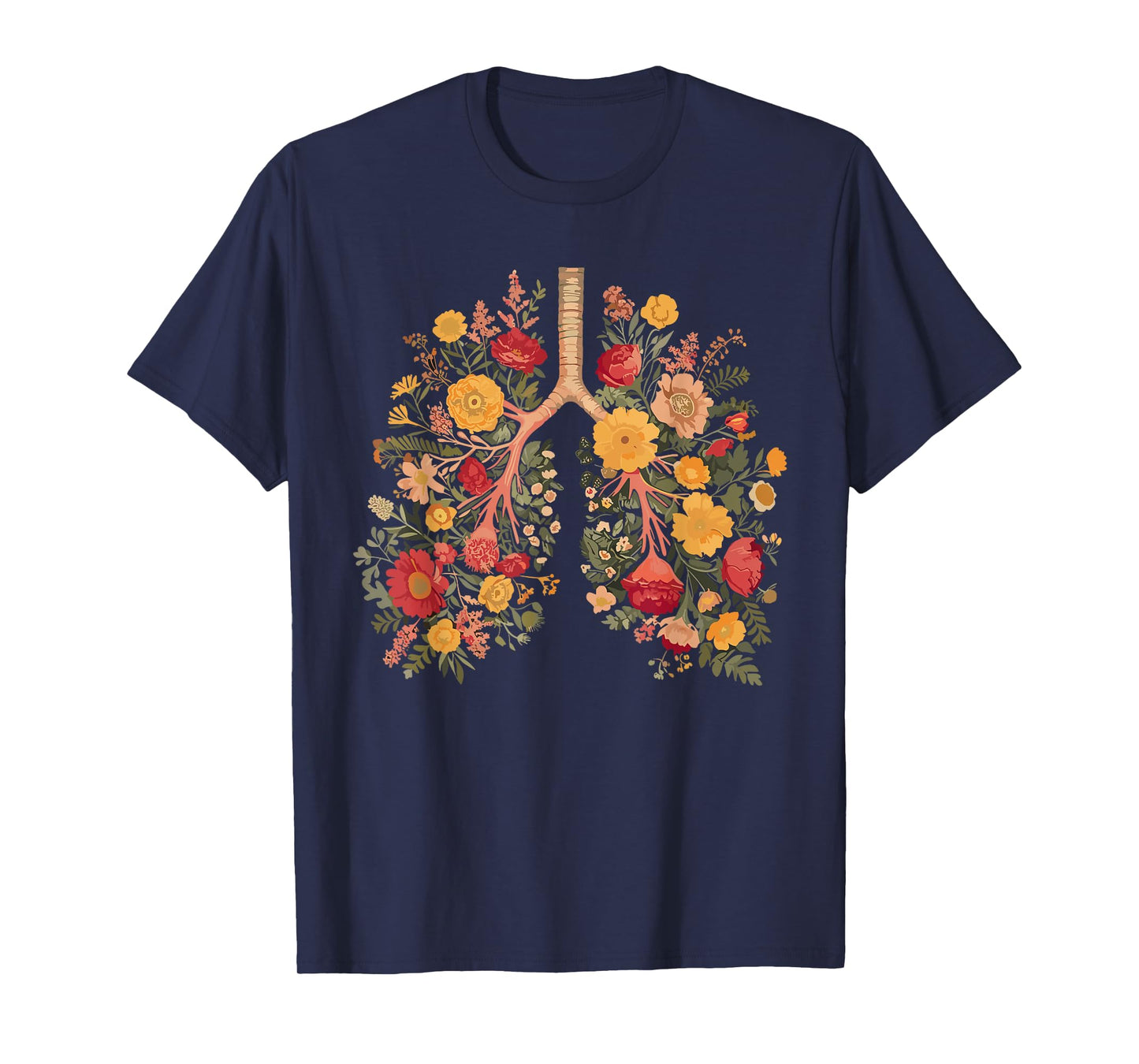 Lungs Made of Flowers - Blossoming Respiratory Beauty T-Shirt