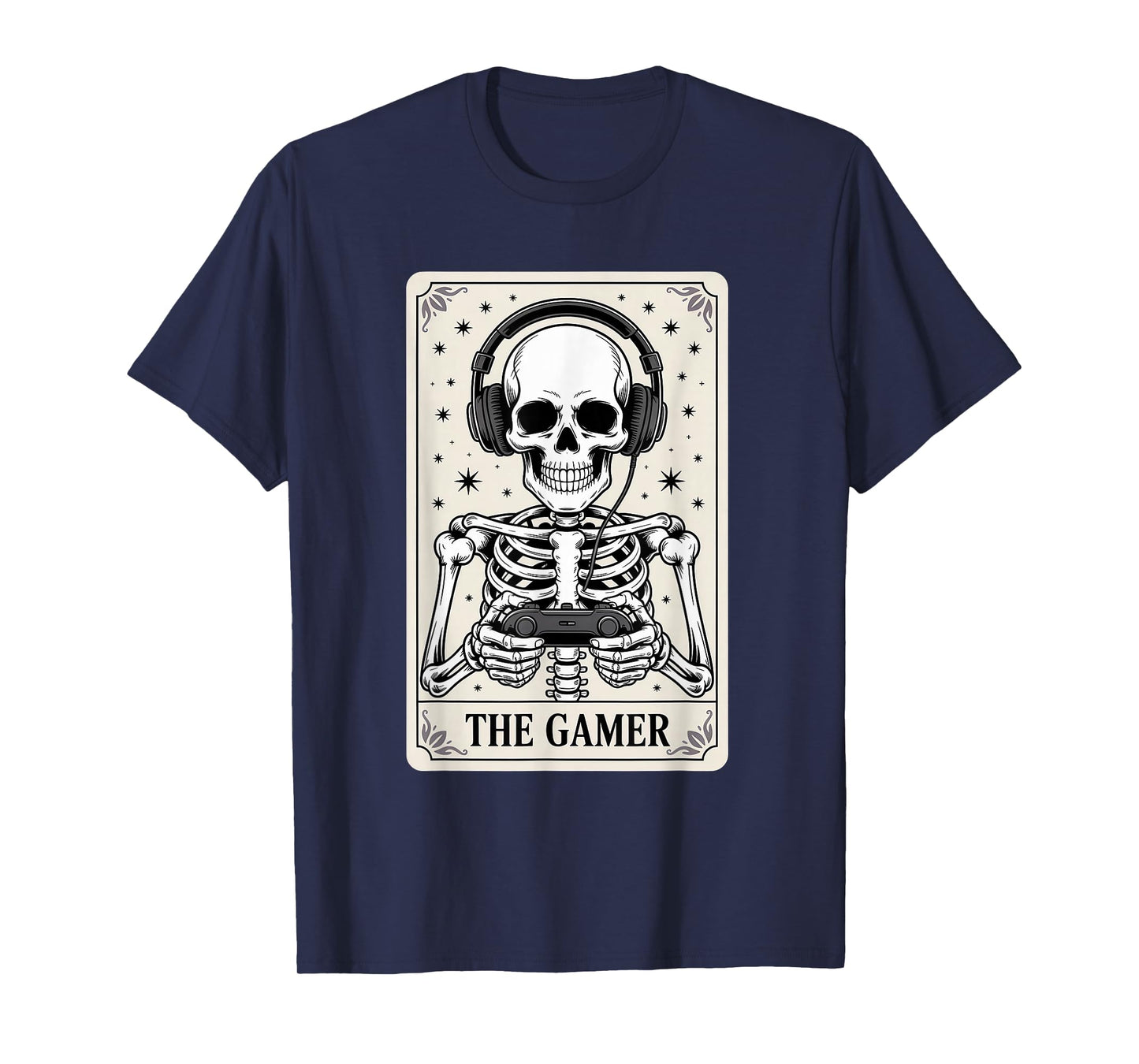 Tarot Card Skeleton Video Game Halloween Gamer T-Shirt