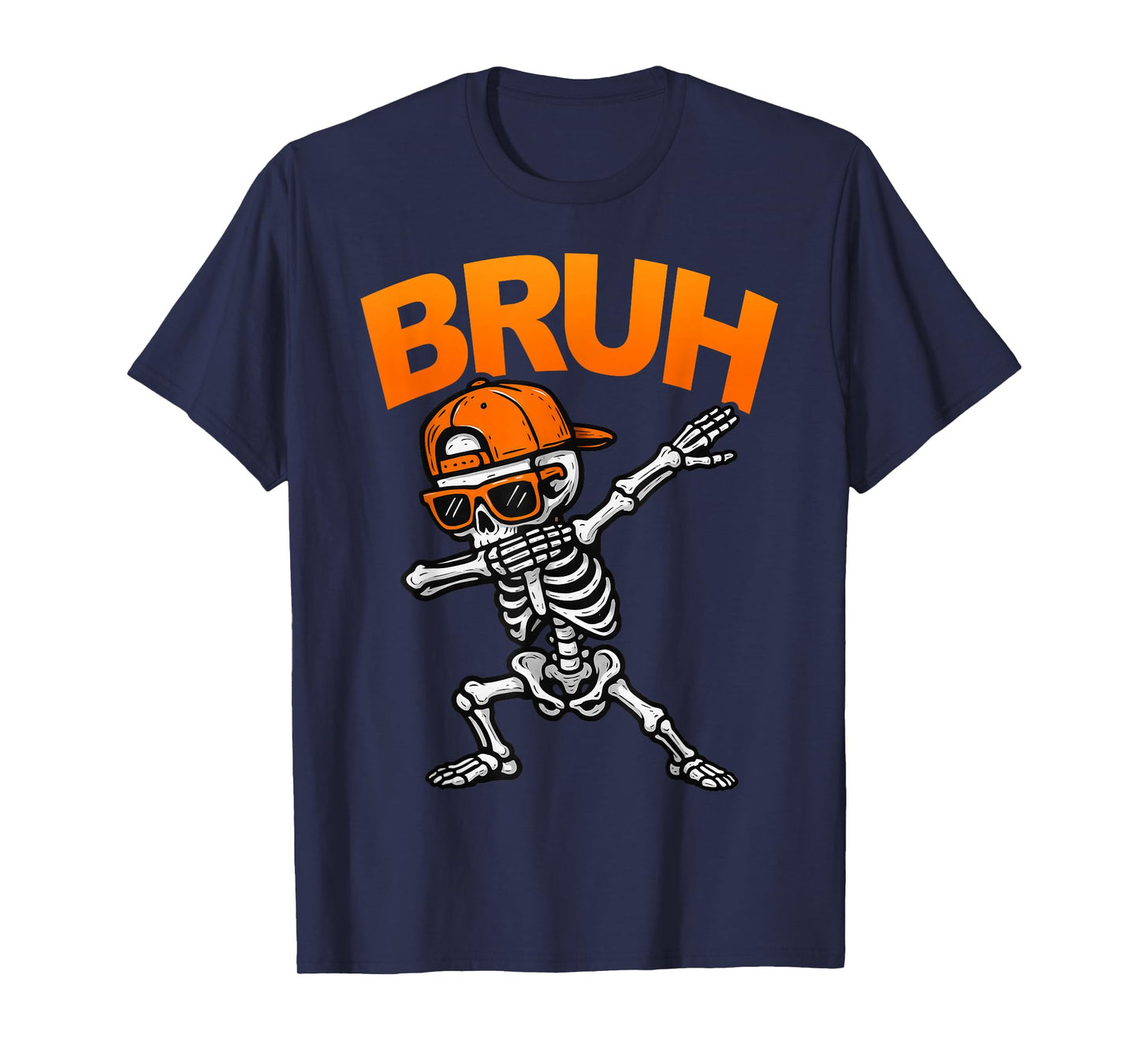 Dabbing Skeleton Bruh Halloween Dab Trick Or Treat Boys Kids T-Shirt