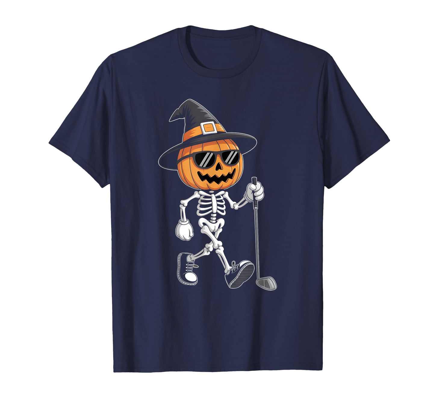 Skeleton Halloween Golf Spooky Swing Par Tee Vibes T-Shirt