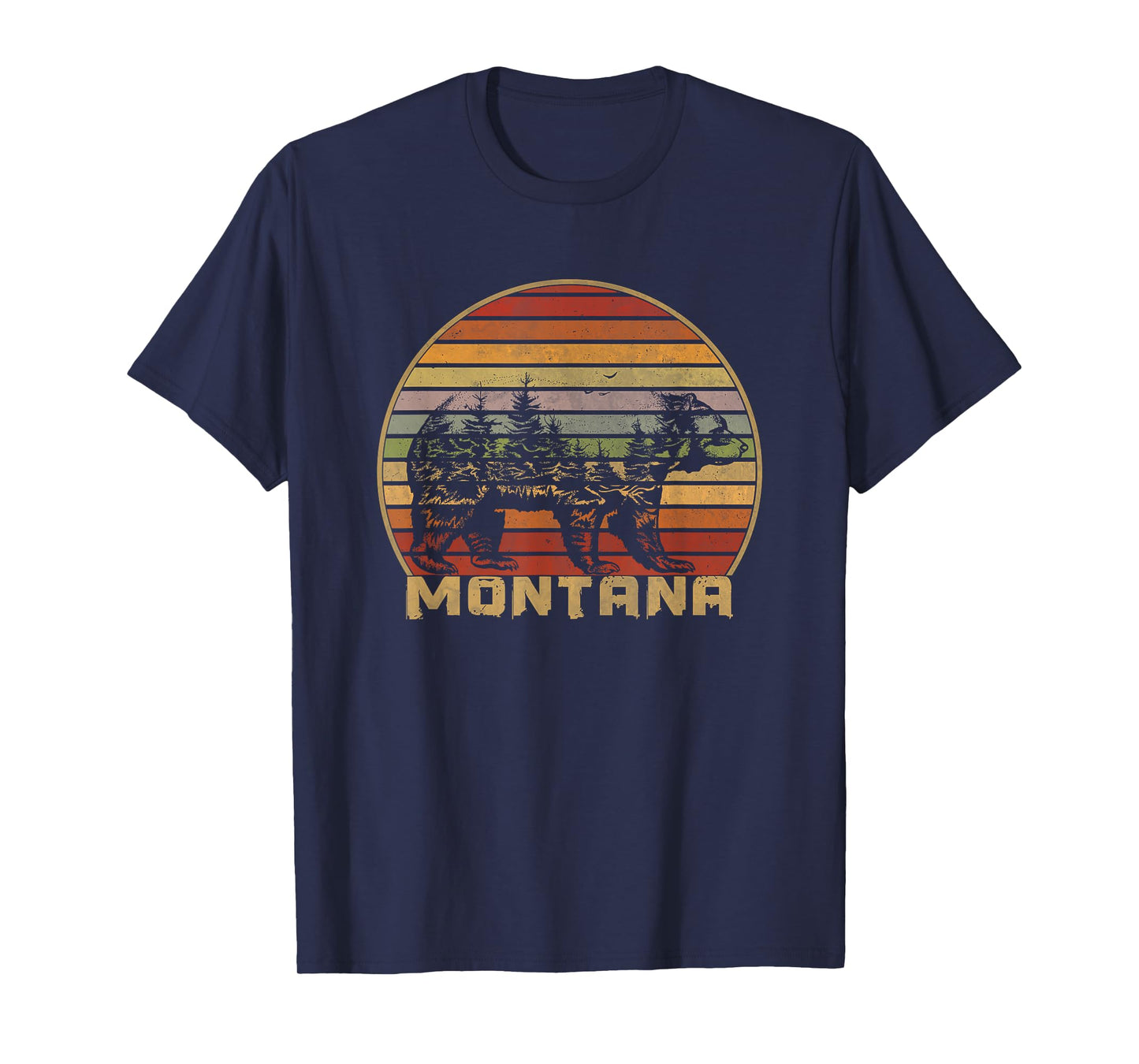 Montana Vintage Grizzly Bear Natural Retro T-Shirt