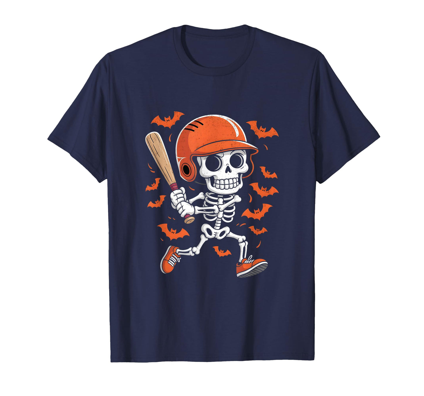 Skeleton Baseball Player Halloween Bats T-Shirt