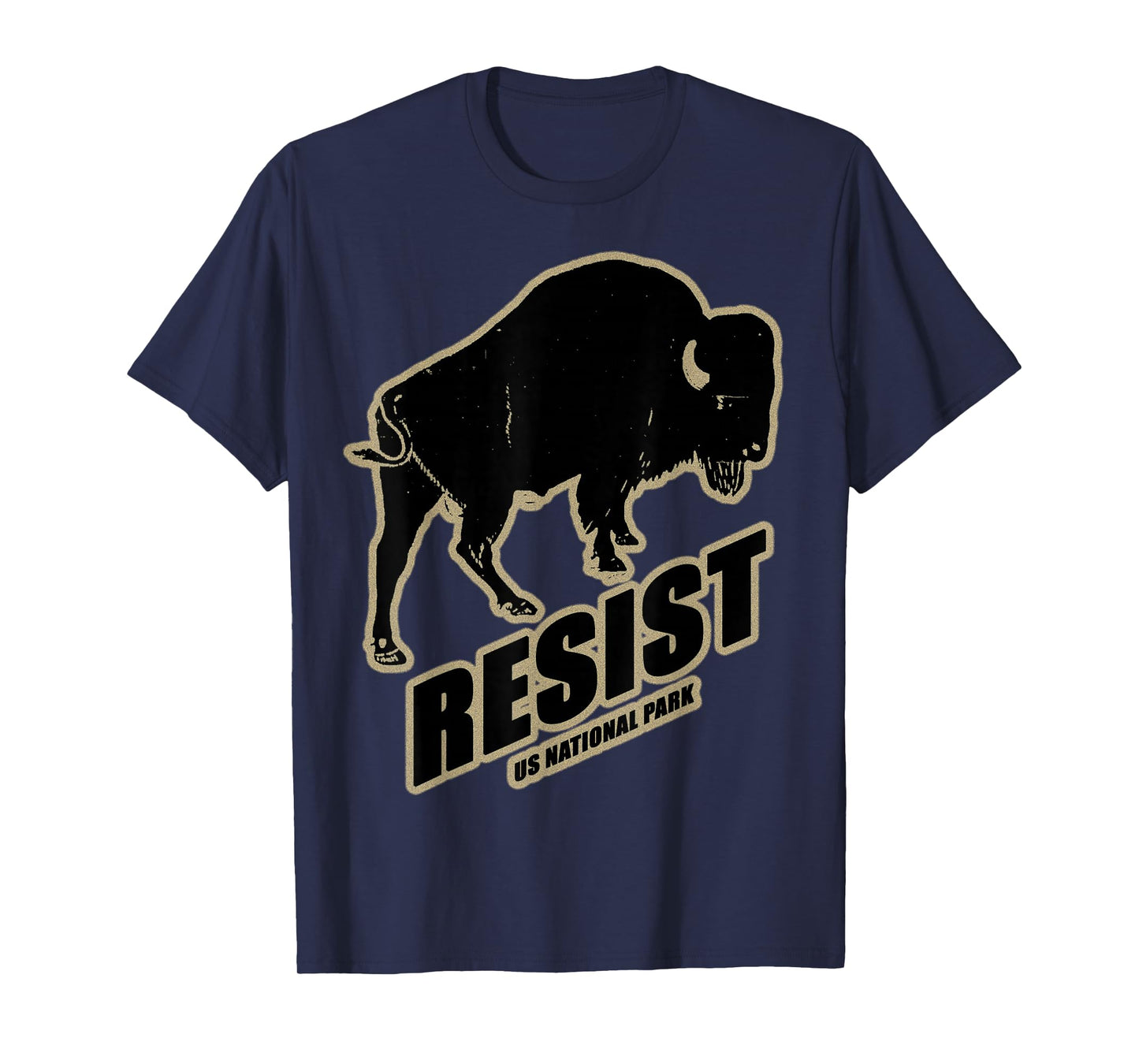US National Park Resist Service Bison Buffalo Vintage T-Shirt