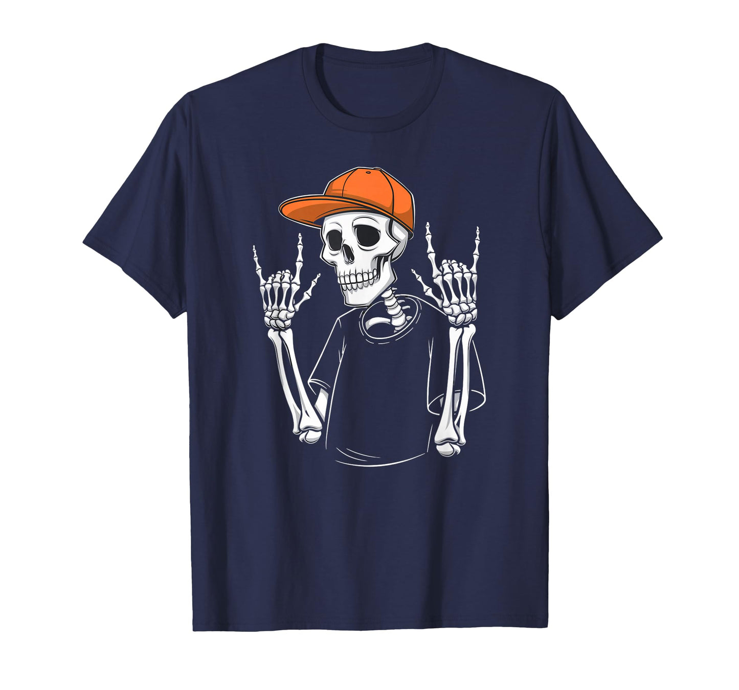 Skeleton Hand Funny Humor Halloween Spooky Vibes Fan T-Shirt