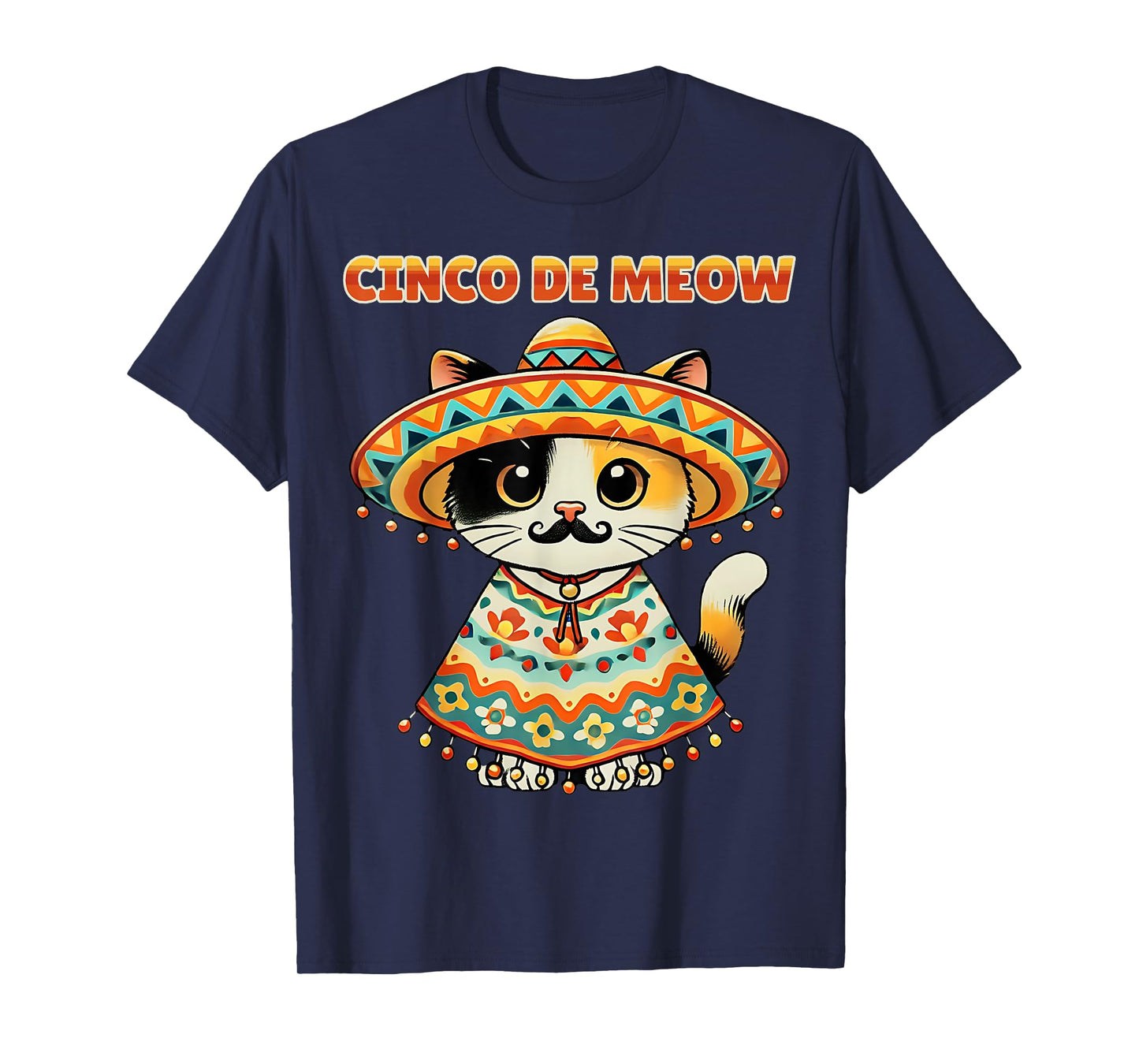 Cinco De Meow Funny Cat Sombrero Fiesta Humor T-Shirt
