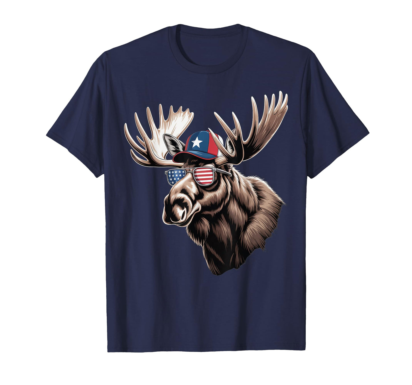 Patriotic Moose with Sunglasses T-Shirt
