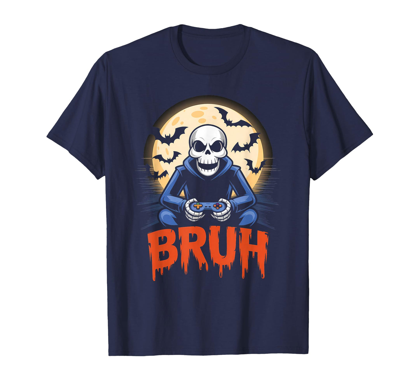 Halloween Skeleton Video Gaming Gamer Youths Men Boys Teens T-Shirt