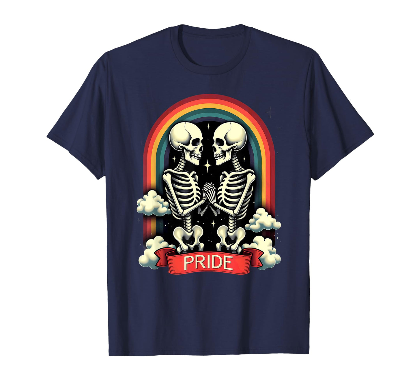 Tarot Card Pride LGBT Gay Lesbian Rainbow Skeleton Halloween T-Shirt