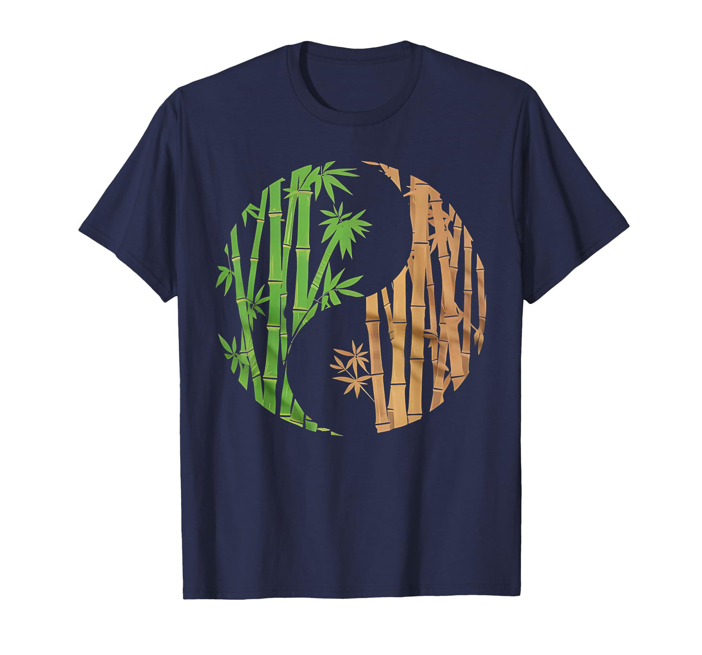 Yin Yang Bamboo Harmony Zen Symbol Yoga Graphic Women Men T-Shirt