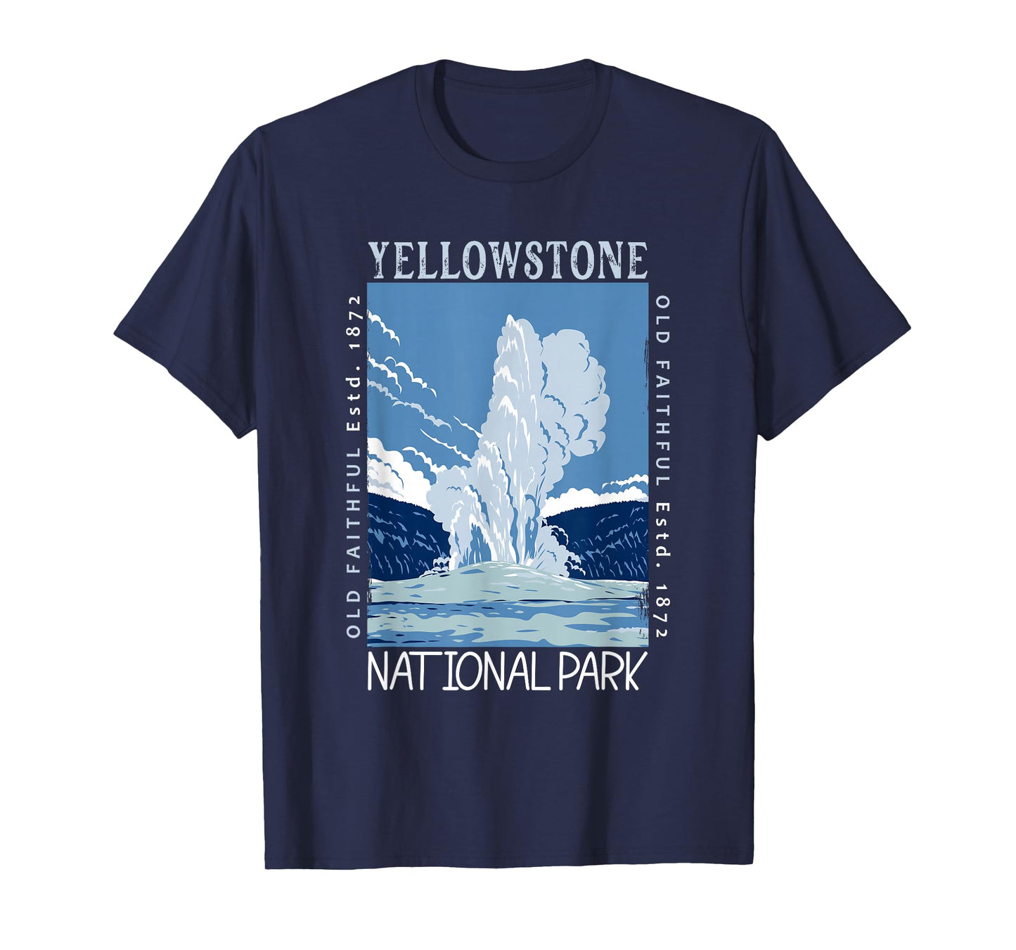 Yellowstone National Park Old Faithful Distressed Vintage T-Shirt