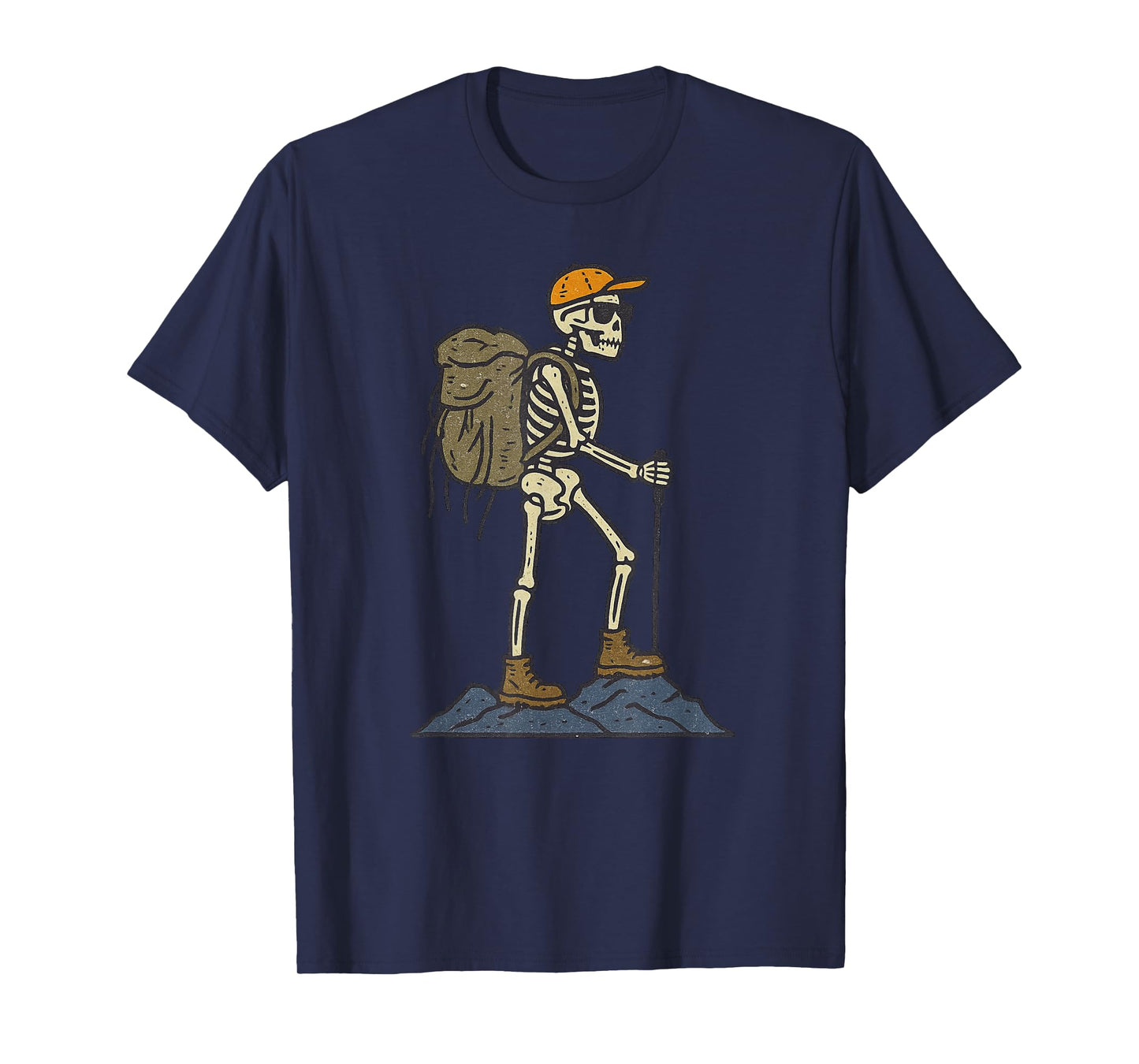 Vintage Halloween Skeleton Hiking Funny Spooky Costume T-Shirt