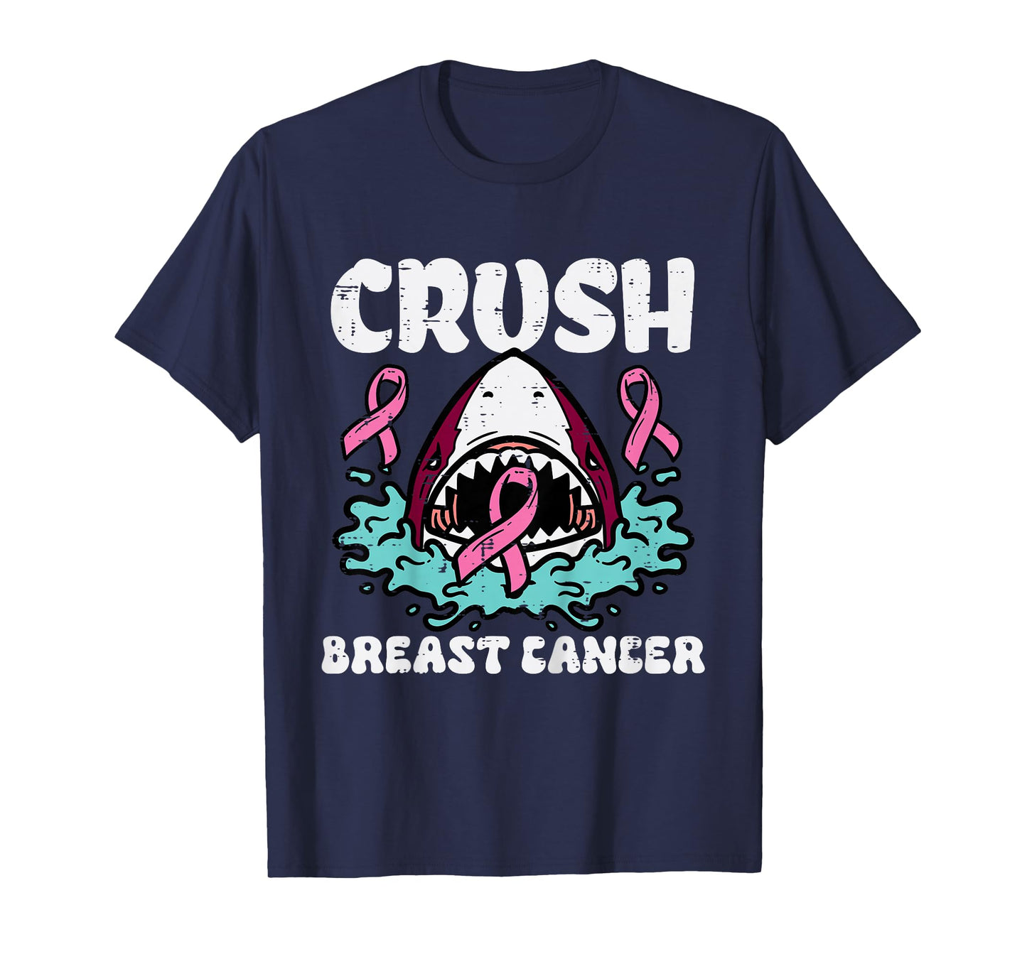 Kids Crush Pink Shark Breast Cancer Awareness Kids Toddler Boys T-Shirt