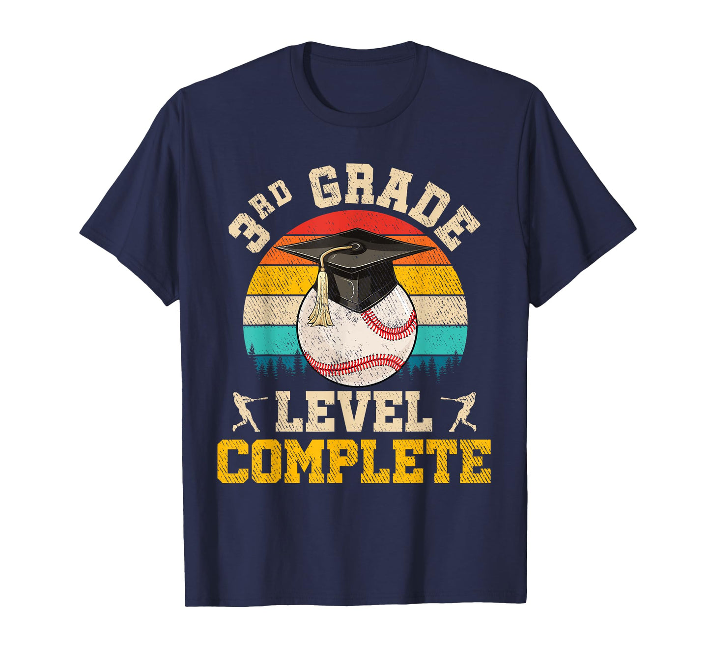 3rd Grade Level Complete Baseball Boy Last Day Of School T-Shirt