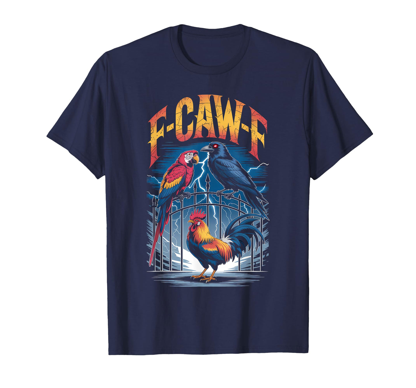 F-CAW-F Funny Gothic Bird Parrot, Crow, Rooster Sound Meme T-Shirt
