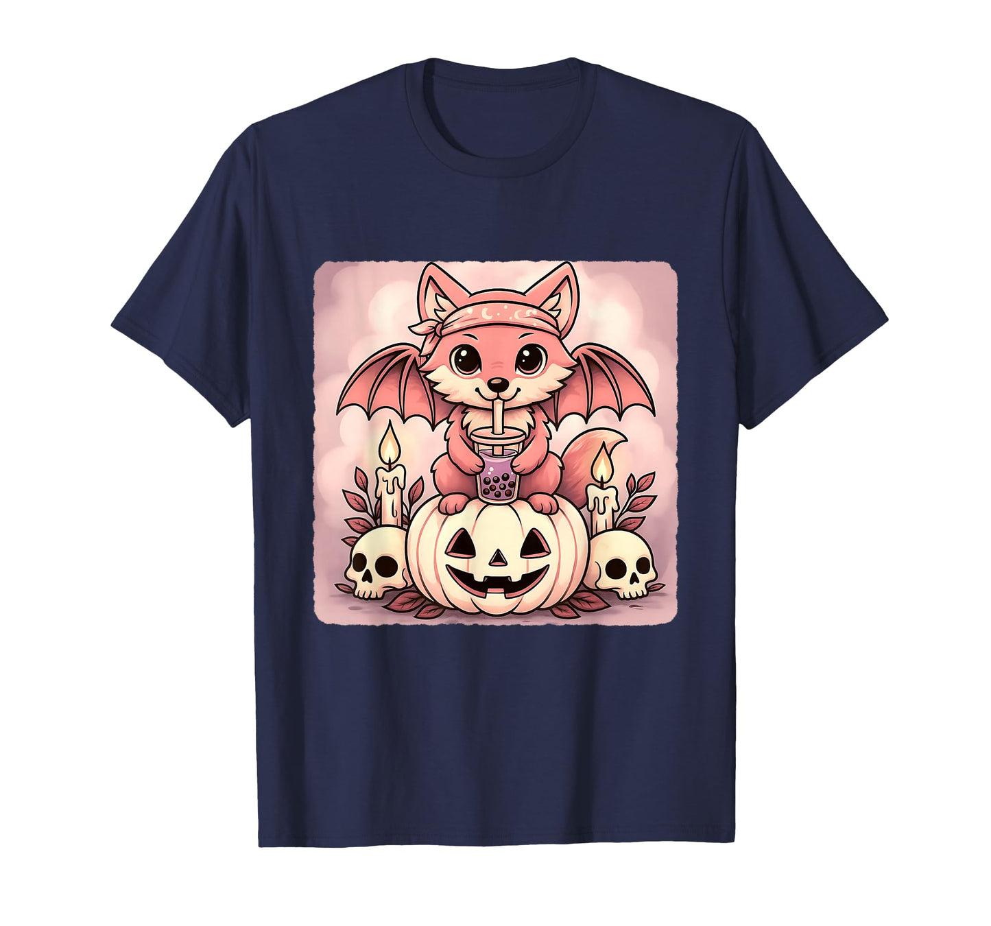 Coyote Bat Kawaii Pastel Goth Creepy Cute Skeleton T-Shirt