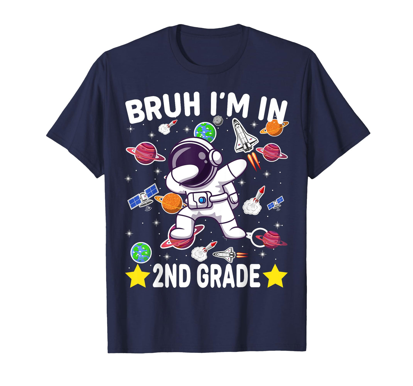 Second Grade Dabbing Boy Astronaut Bruh i'm in 2nd Grade T-Shirt