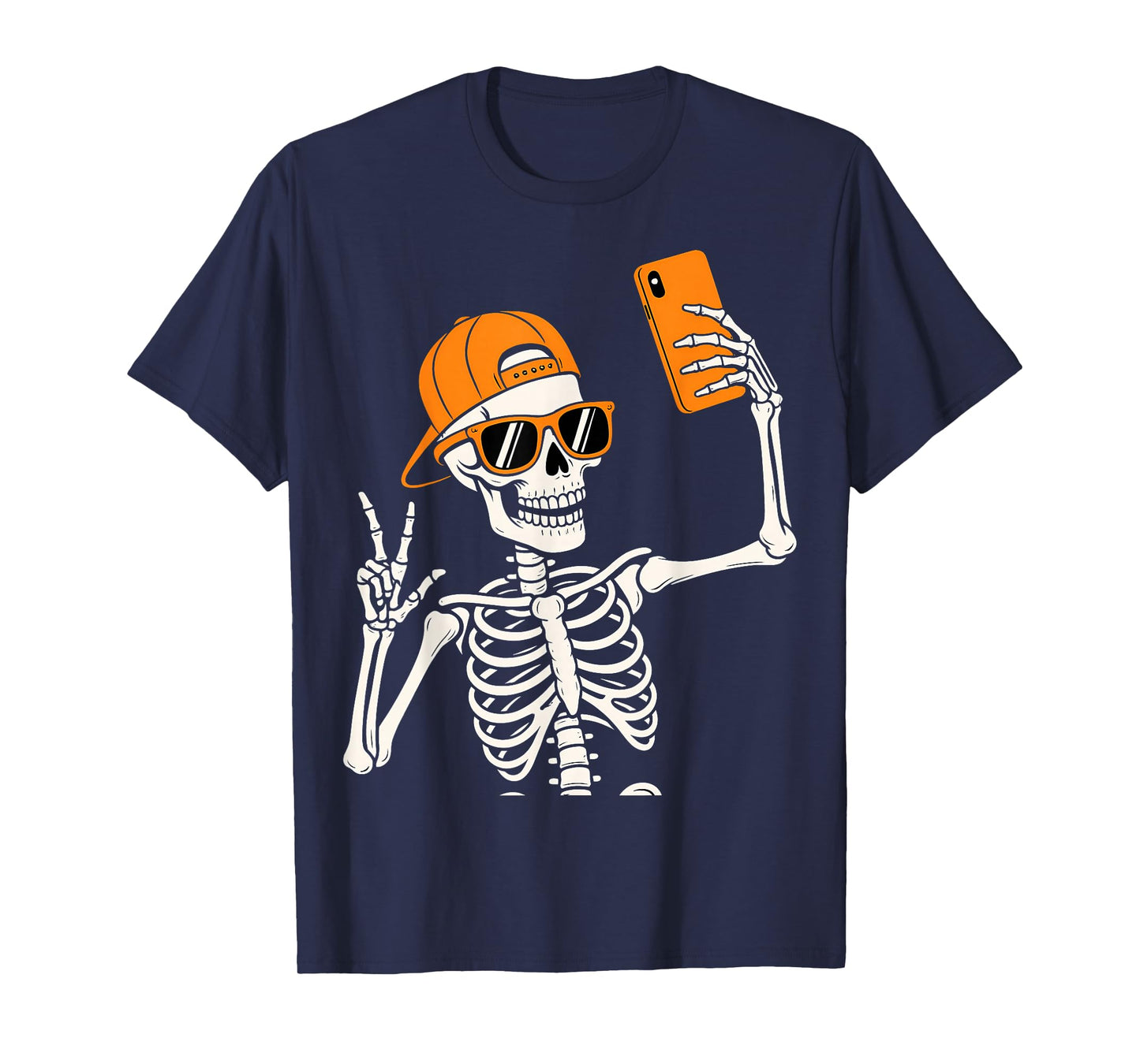 Funny Halloween Skeleton Selfie Costume T-Shirt
