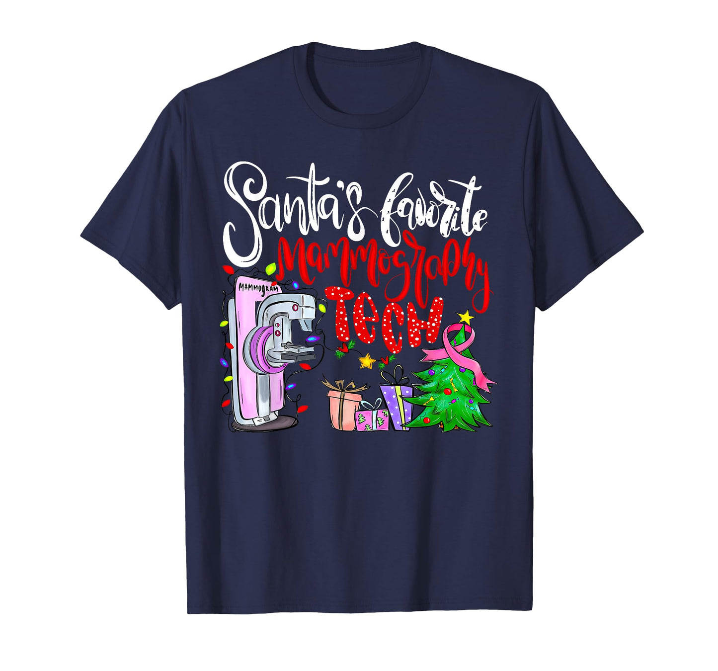 Santa’s Favorite Mammography Tech Christmas Mammo Tech X-Ray T-Shirt
