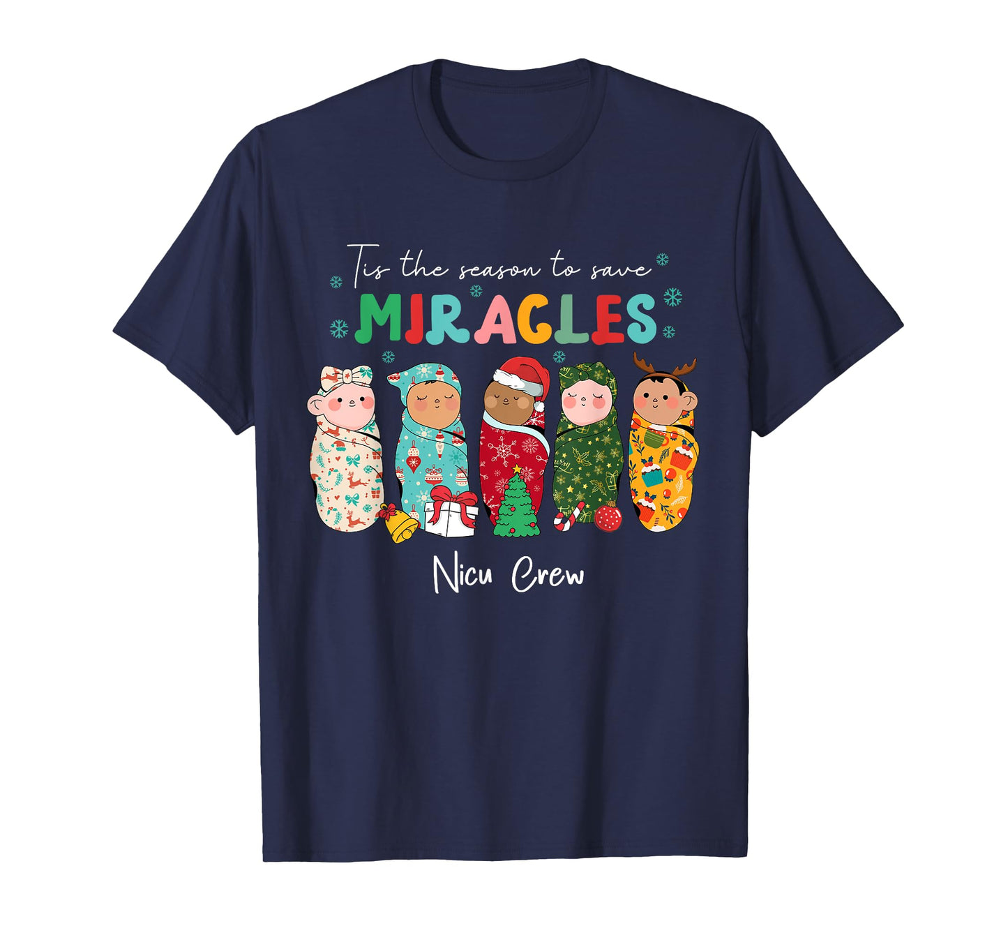 Funny NICU Nurse Animal Nurse Appreciation T-Shirt, Unisex-Adults, Kids, Nurses, Holiday Enthusiasts, Black, Small, Short Sleeve, Christmas NICU Nurse T-Shirt