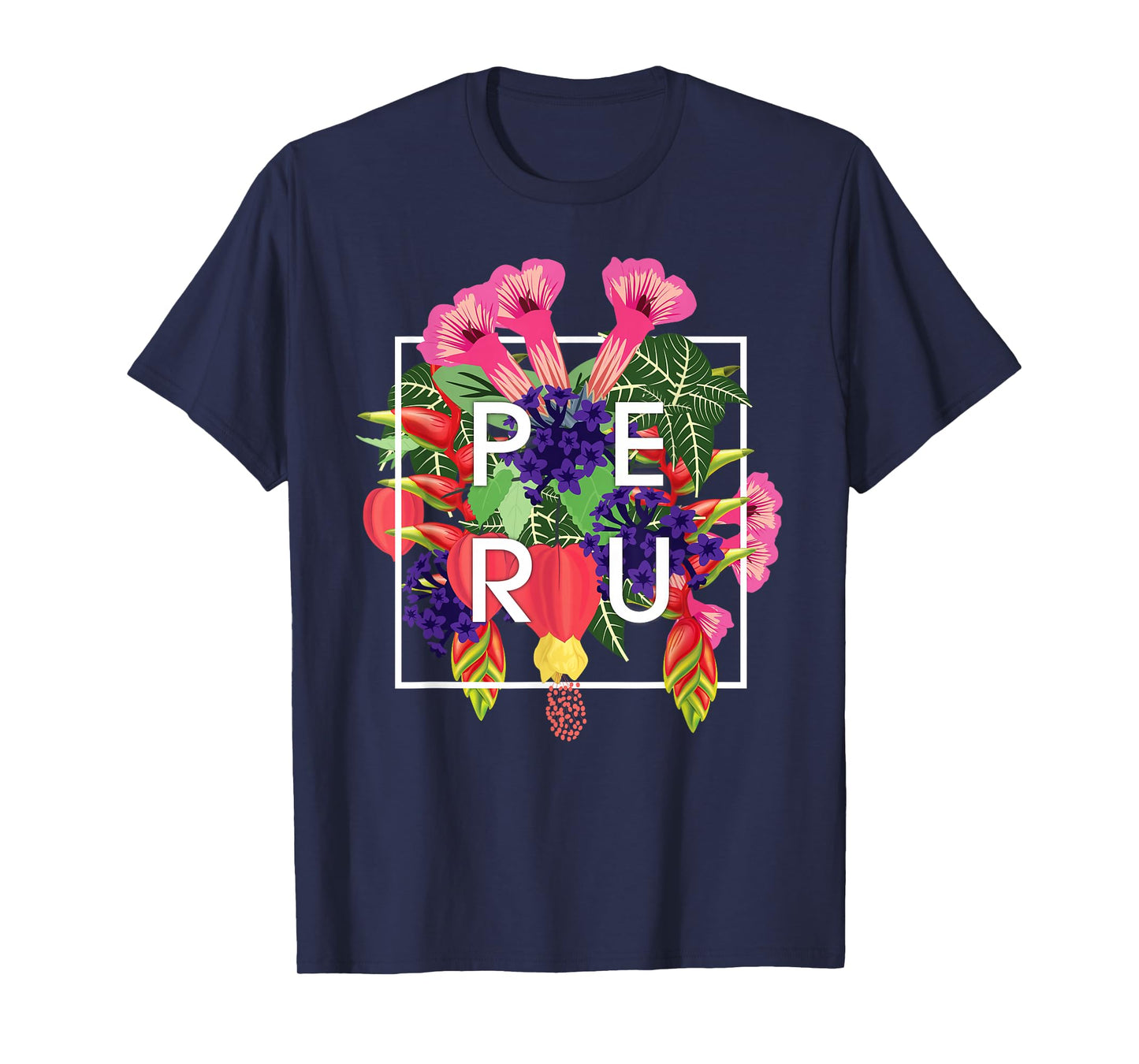 Flowers of Peru Word Art - Peruvian Pride T-Shirt