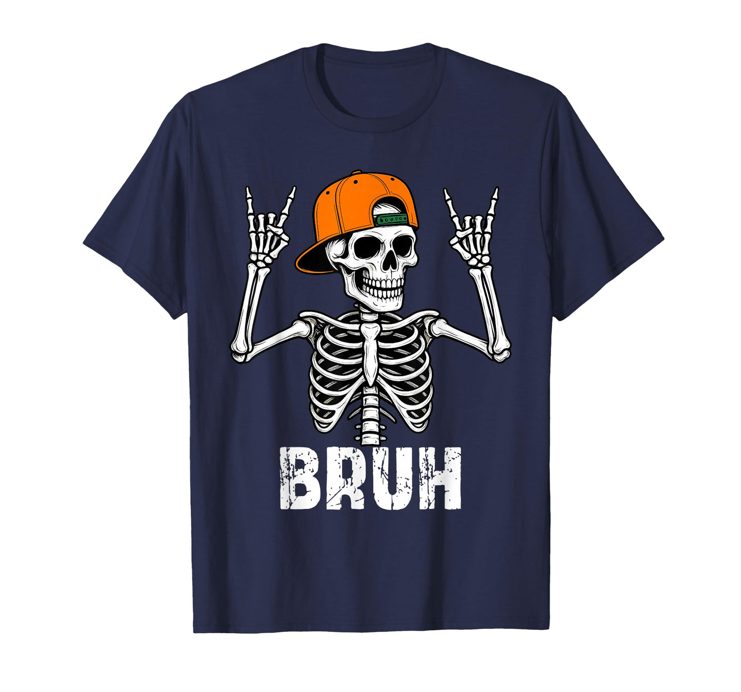 Skeleton Rock On Bruh Halloween for Mens Boys Kids Toddlers T-Shirt