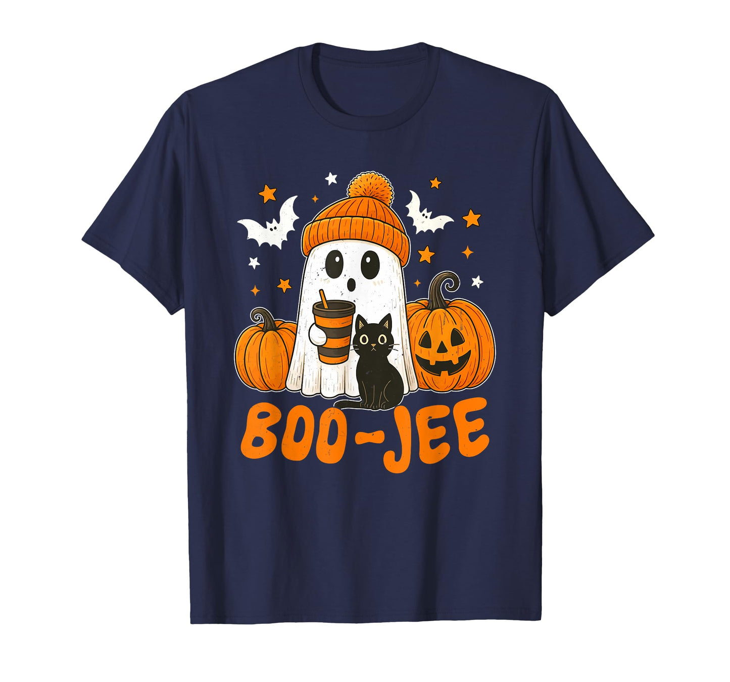 Spooky Season Cute Ghost Funny Halloween Boujee Boo-JEE T-Shirt