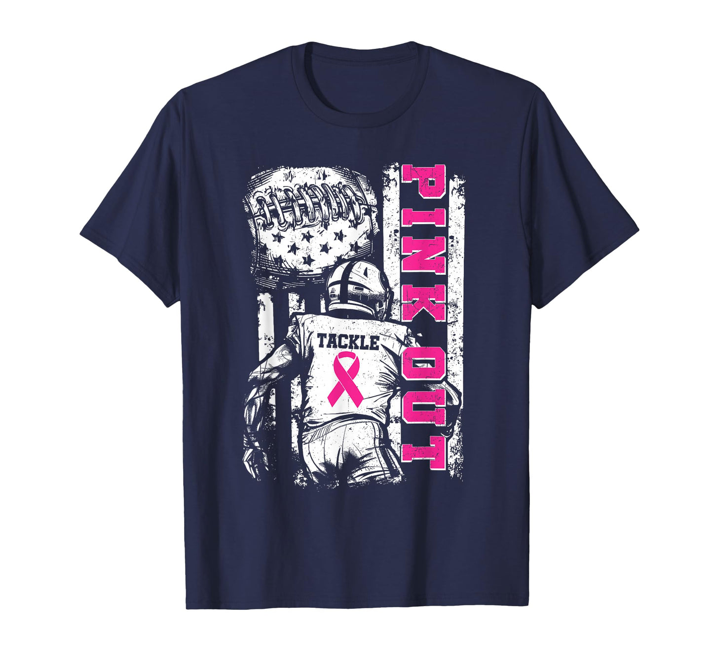 Pink Out Tackle Breast Cancer Awareness American Football T-Shirt