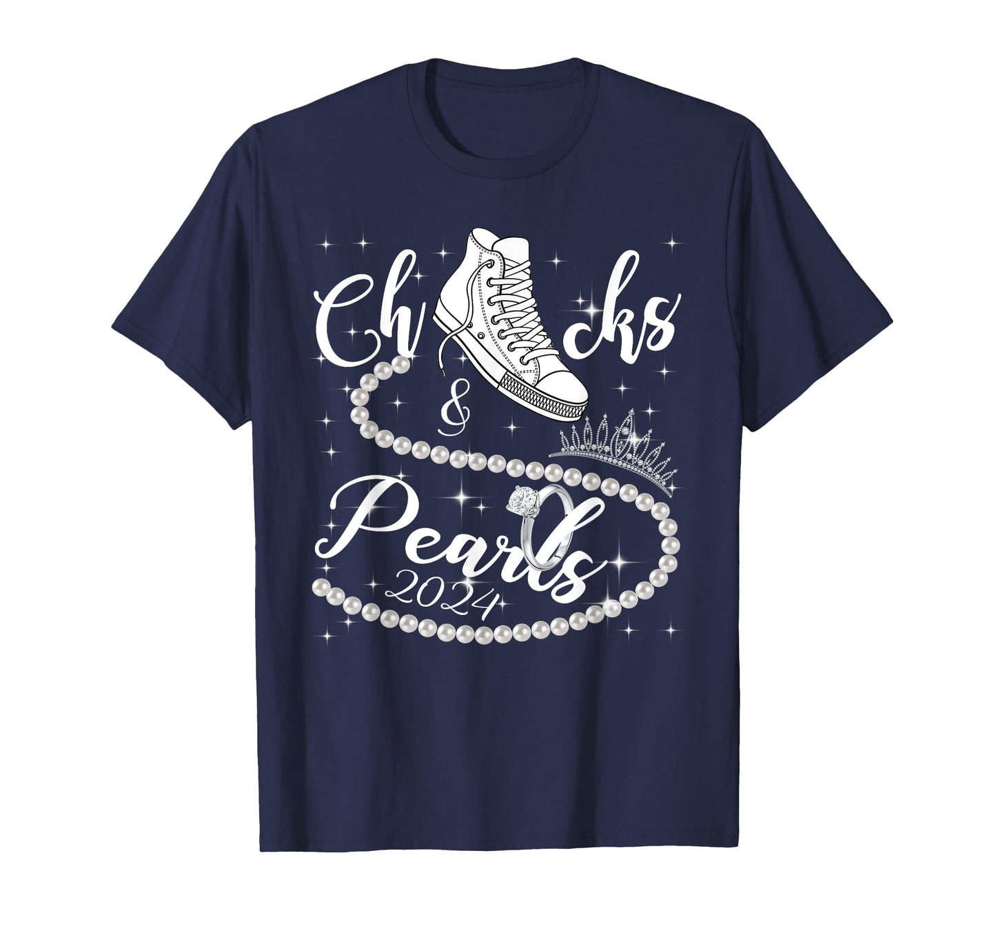 Chucks And Pearls 2024 Kamala Harris 2024 Vote For President T-Shirt