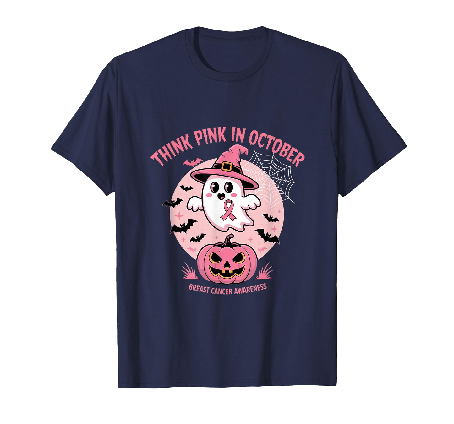 Breast Cancer Women Halloween in October We Wear Pink T-Shirt