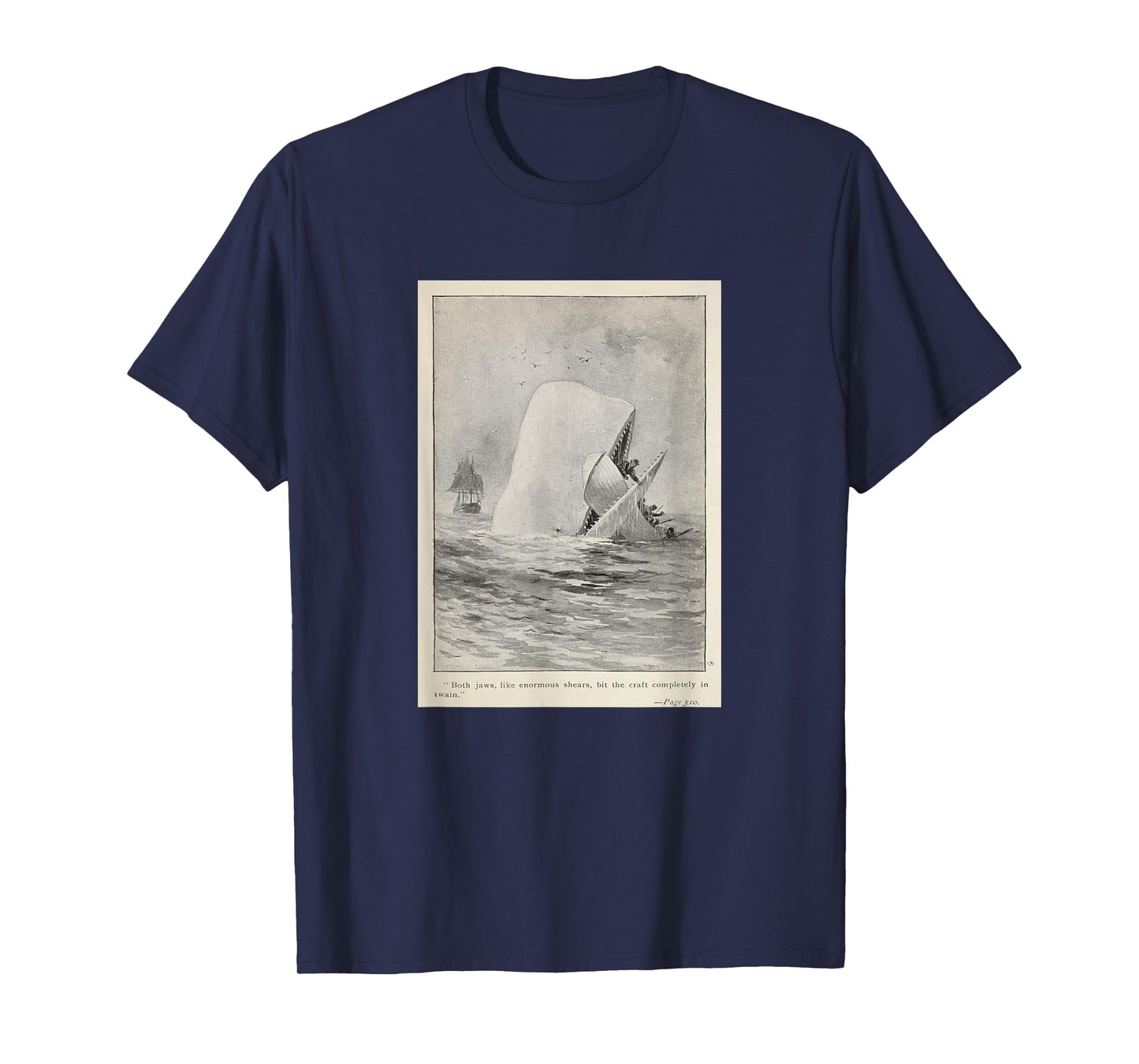 Moby Dick Whale Attacking a Whaling Ship (1892) T-Shirt
