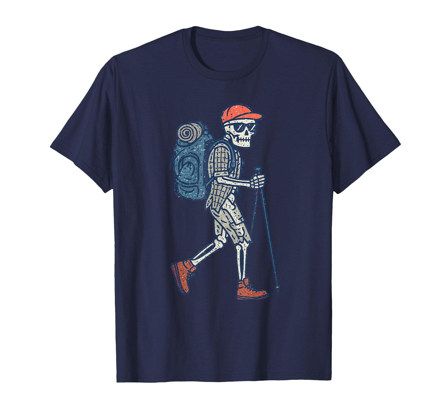 Vintage Halloween Skeleton Hiking Funny Spooky Costume T-Shirt